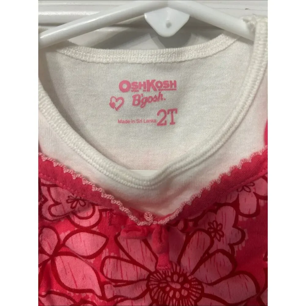 OshKosh B'gosh Hot Pink and Light Pink Floral Tank Dress